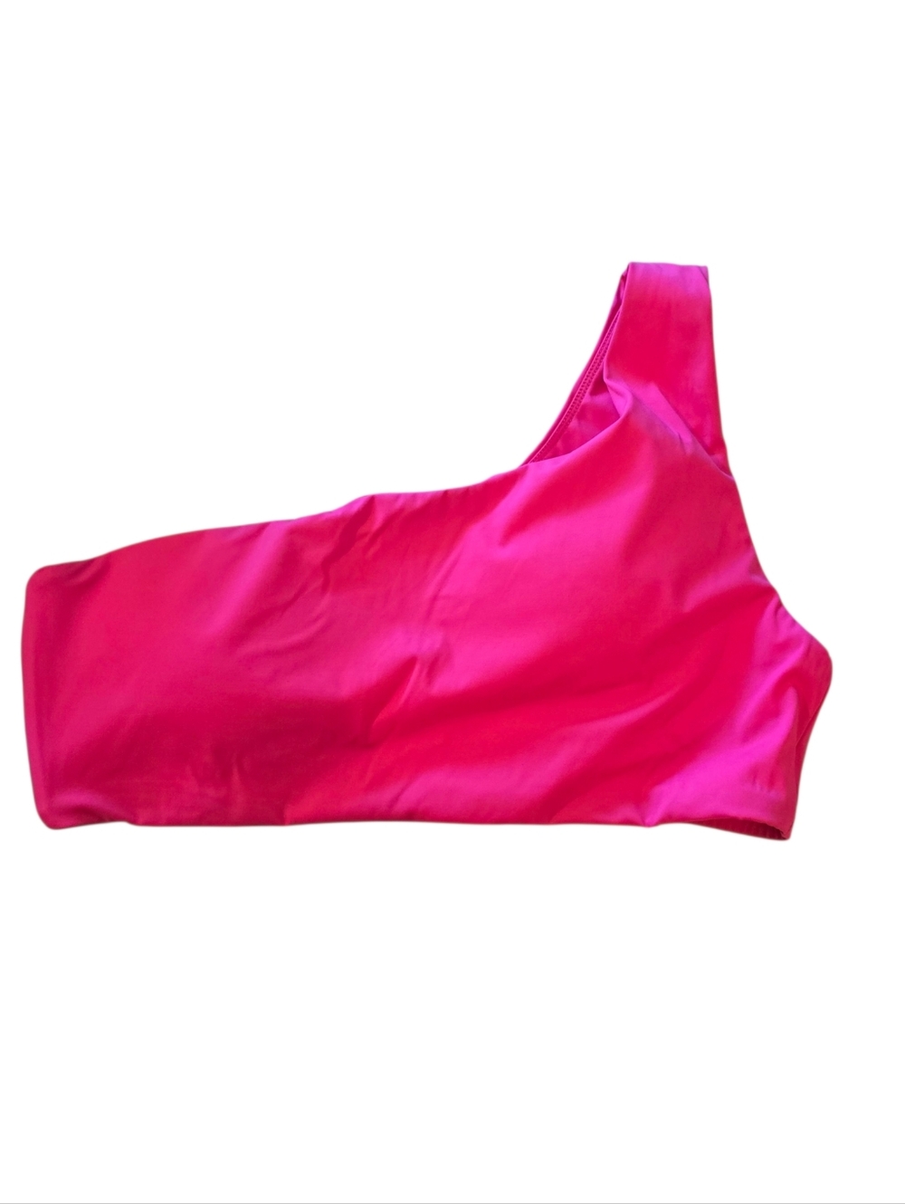 💜 ALEX MARIE One Shoulder Hot Pink Bikini Top  Large Beach Pool Summer Swim